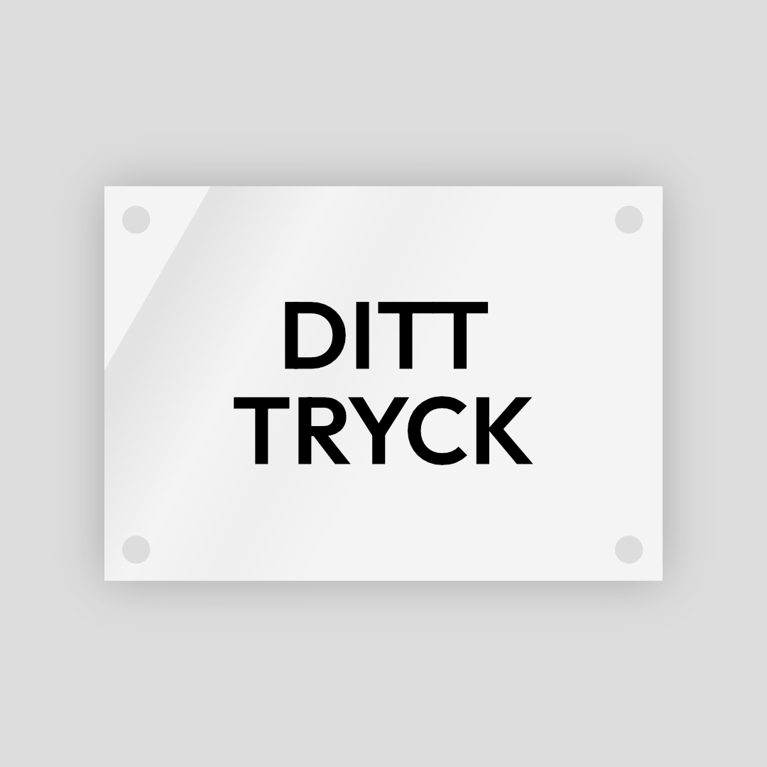 Akrylskylt med distanser (A4)