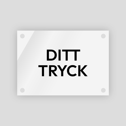 Akrylskylt med distanser (A4)